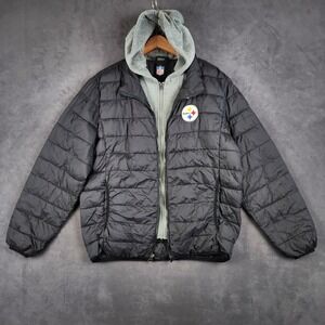 Pittsburgh Steelers NFL G-III Three Point‎ Detach Hooded Jacket Mens Large Black